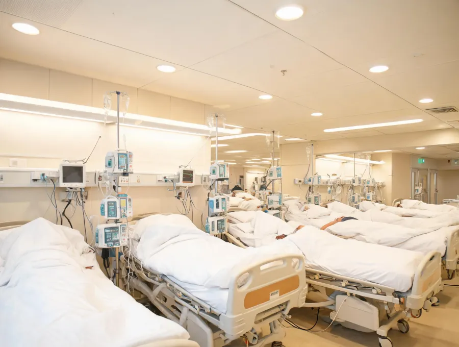 Community hospital ICU redesign with LED and efficient device fleet